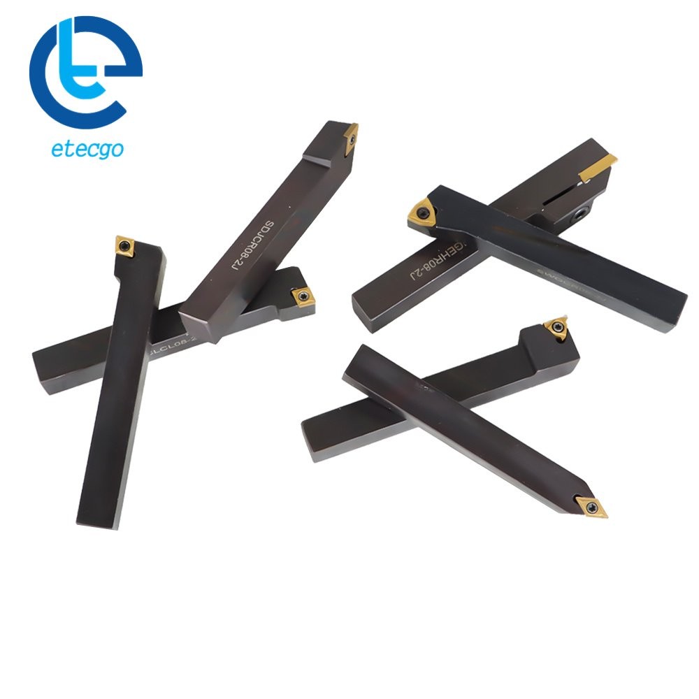 1/2" Lathe Turning Tools+Indexable Carbide Inserts With Storage Box 7Pcs