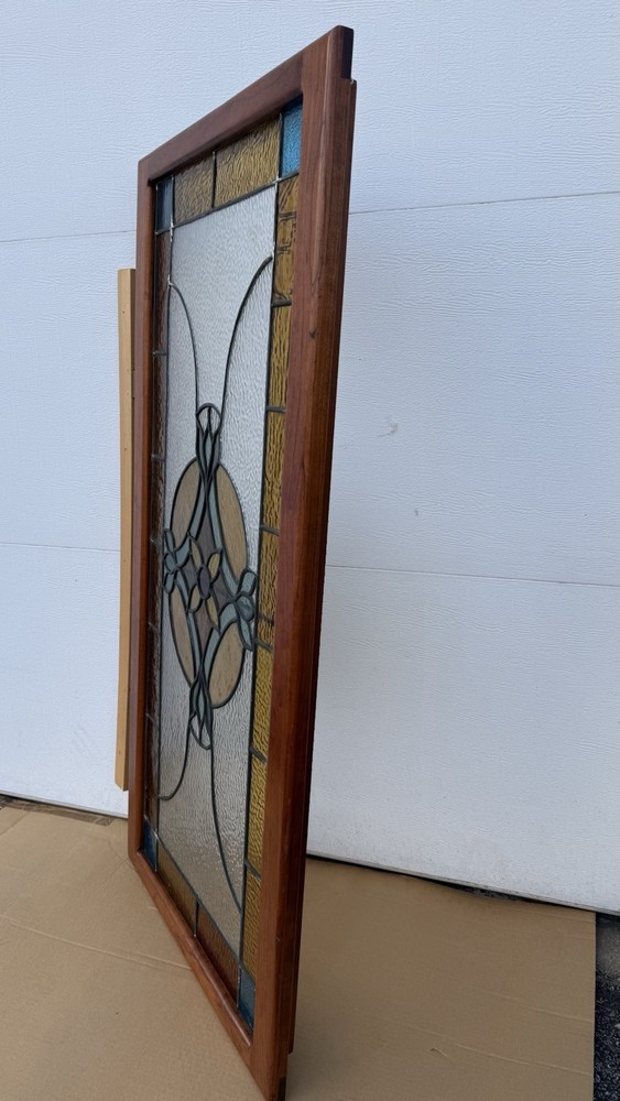 Vintage Stained Glass Window Panel