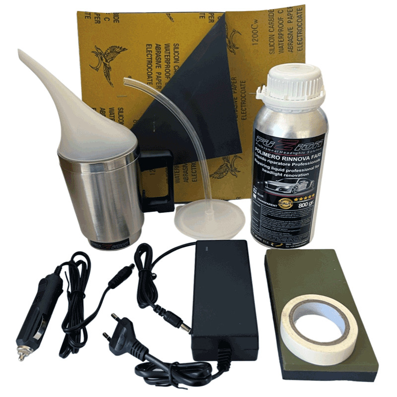 COMPLETE KIT RENEWED GLOSSY HEADLIGHTS WITH LIQUID POLYMER 800GR