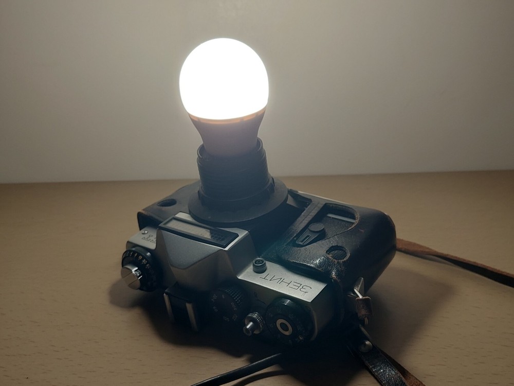 Soviet handmade Zenit camera Lamp. Works. USSR Light fixture