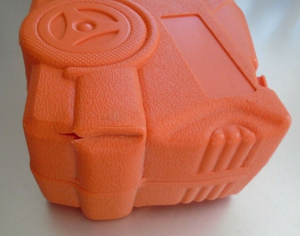 Vintage Orange Car Shaped Tool Box Includes Original Sockets