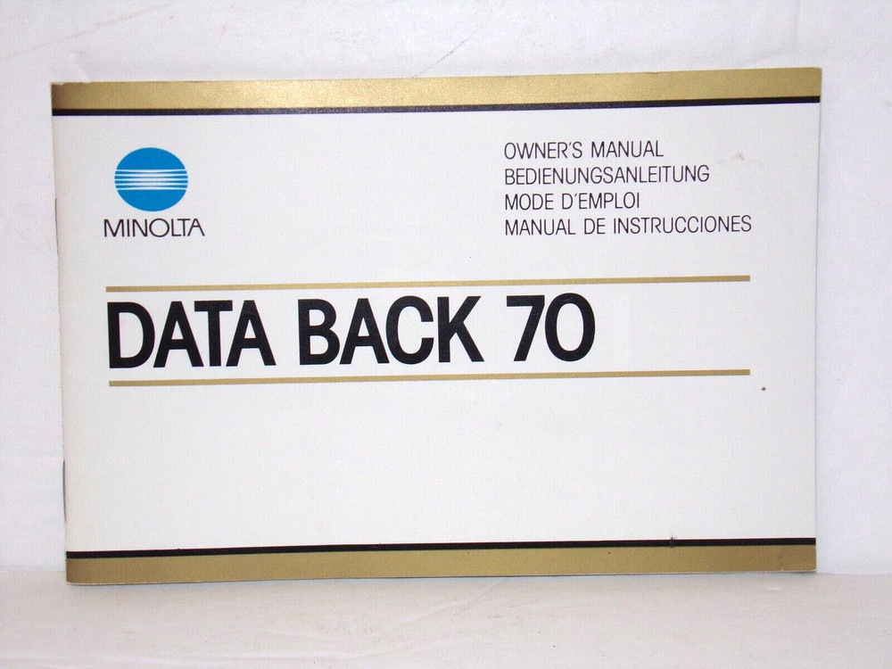 Minolta Data Back 70 Instruction Manual  Original Manual