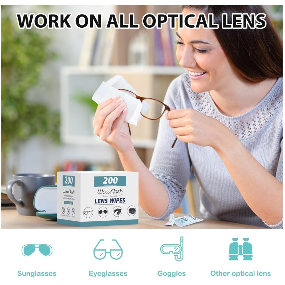 Individually Wrapped Eyeglass Cleaner Wipes