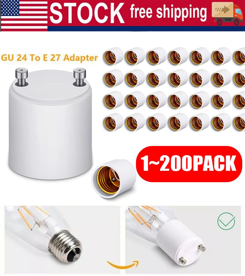 GU24 To E27 /E26 Screw LED Light Lamp Bulb Base Adapter Socket Converter Adaptor