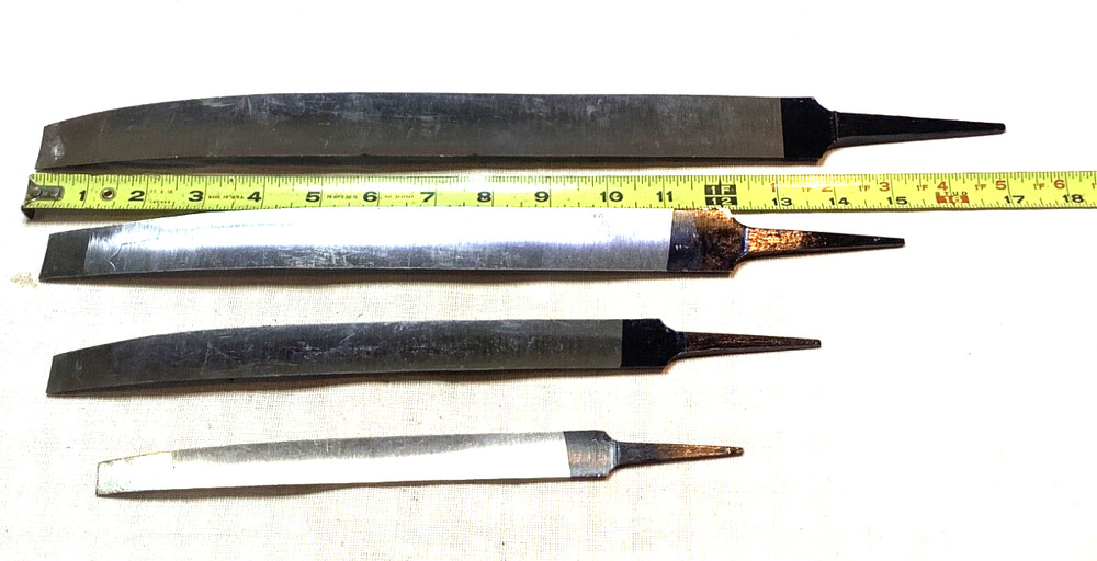 4 Arched Burnishing Files, Smooth, used