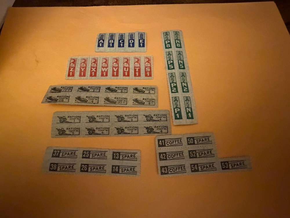 Assorted Vintage WW II Ration Stamps