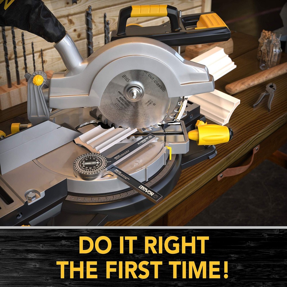 Aluminum Miter Saw Protractor | 7-Inch Rust Proof Angle Finder Featuring Prec...