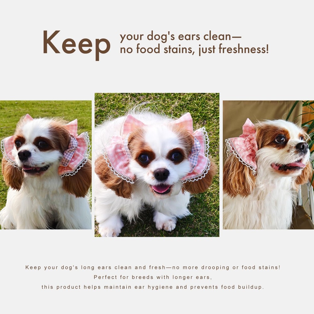 Soft Cotton Dog Headband for Cocker Spaniel, Cavalier, Springer - Adjustable ...