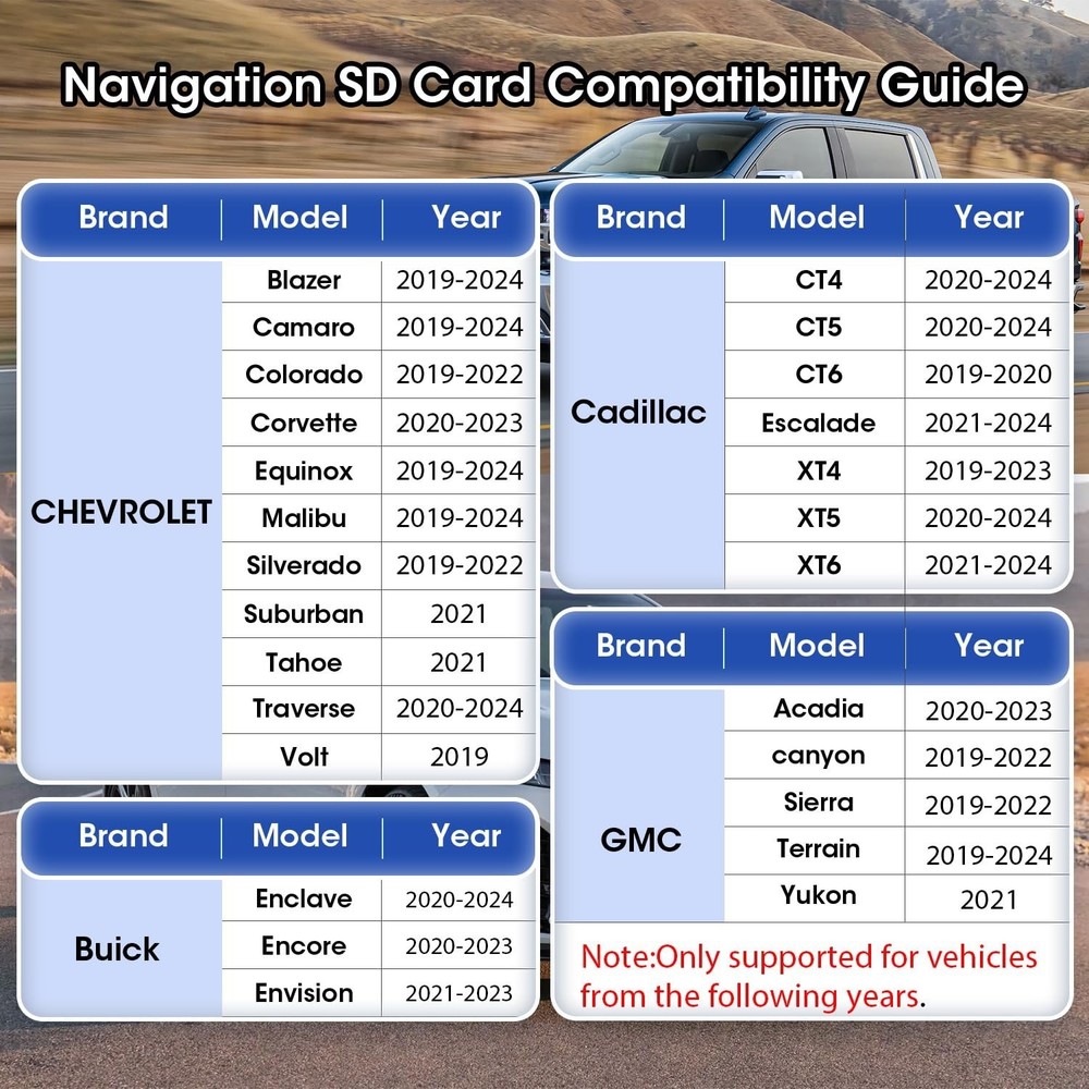 2026 Latest Navigation SD Card Map Update Compatible with GMC,Chevy,Cadillac ...