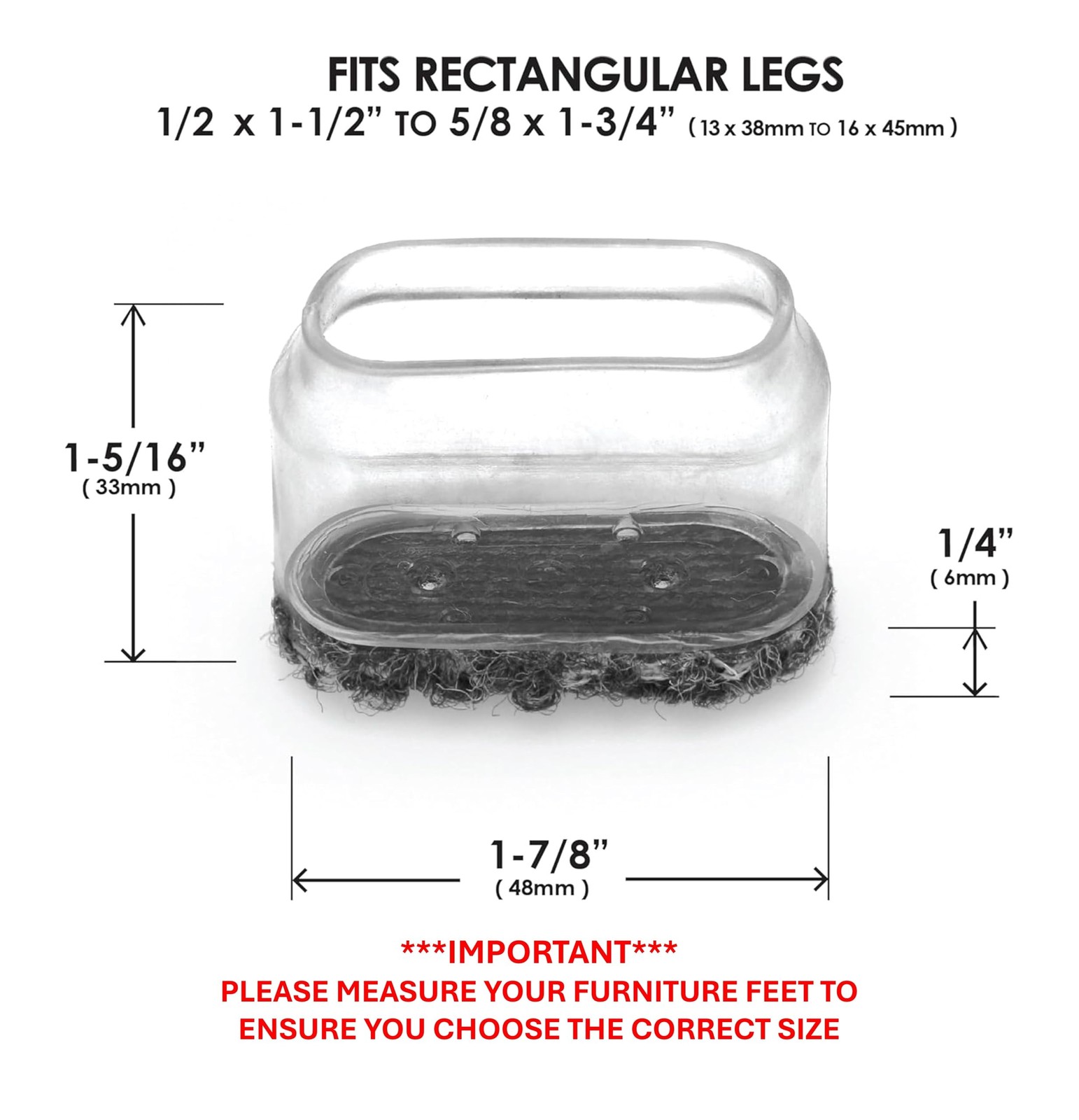 Slipstick GorillaOutdoor Berber Furniture Feet Pads with Clear Sleeve Sock (8...