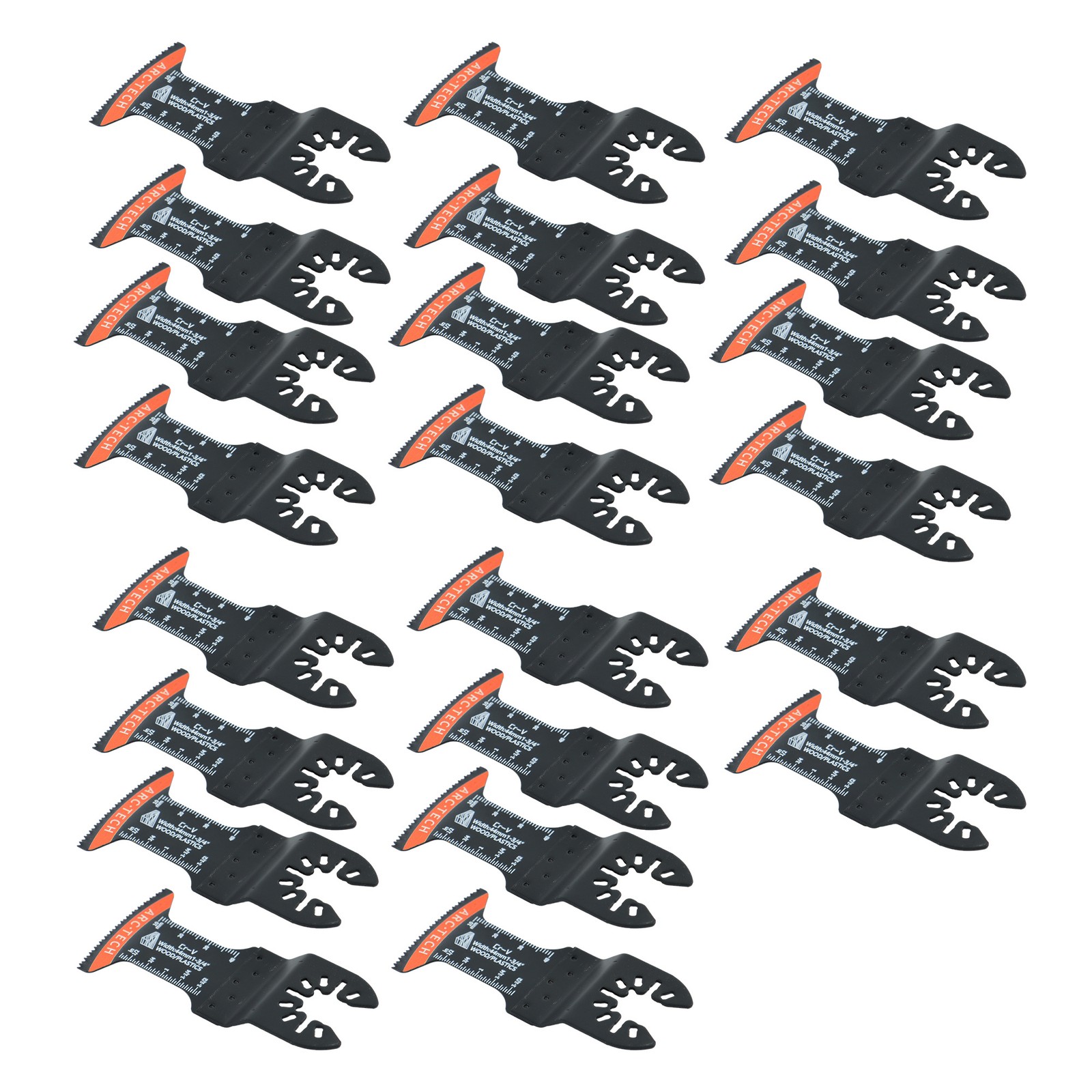 50 PCS Titanium Oscillating Tool Blades Curved Edge Oscillating Saw Blade Kit