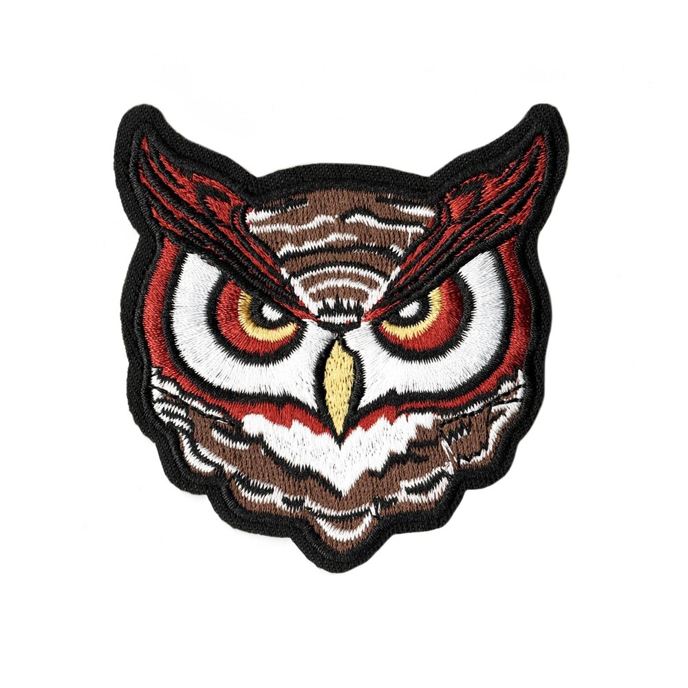 Brown Owl Head Embroidered Iron On Patch Exclusive Design