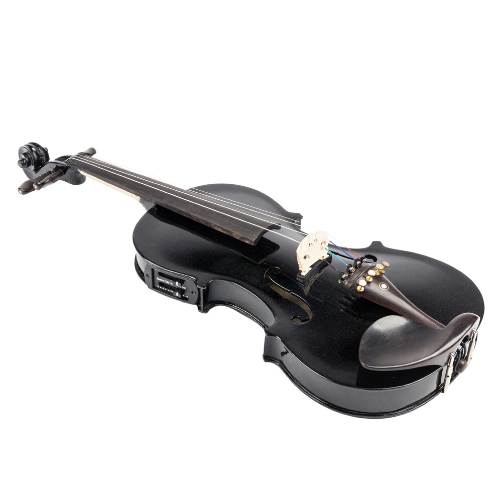 New 4/4 Full Size EQ Violin with Case Bow String Shoulder Rest Tuner Black