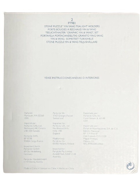 PartyLite Stone Puzzle Ying Yang Tea Light Holders