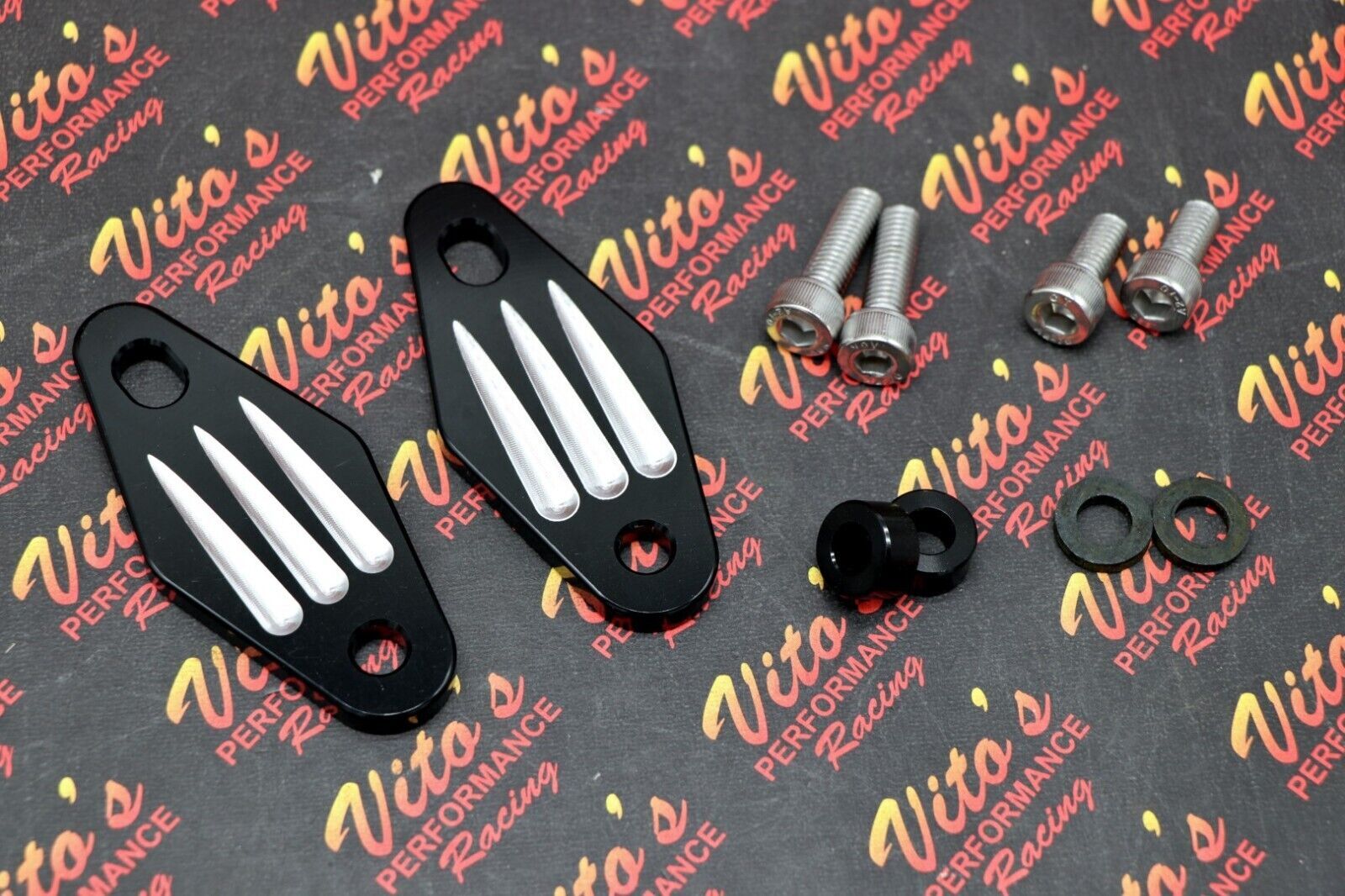 2 x new front exhaust pipe mounts hangers aluminum Yamaha Banshee BILLET BLACK