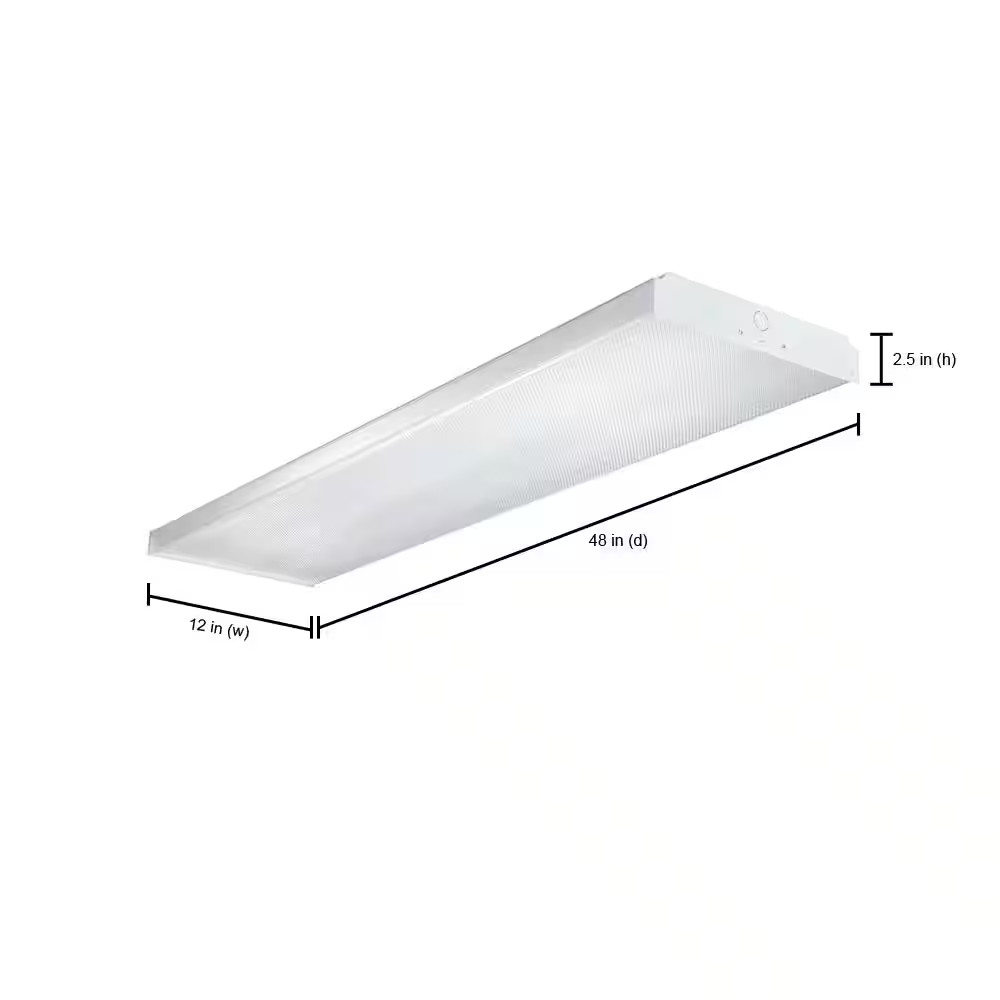 4 Ft. White 4-Light Residential Fluorescent Wraparound Fixture