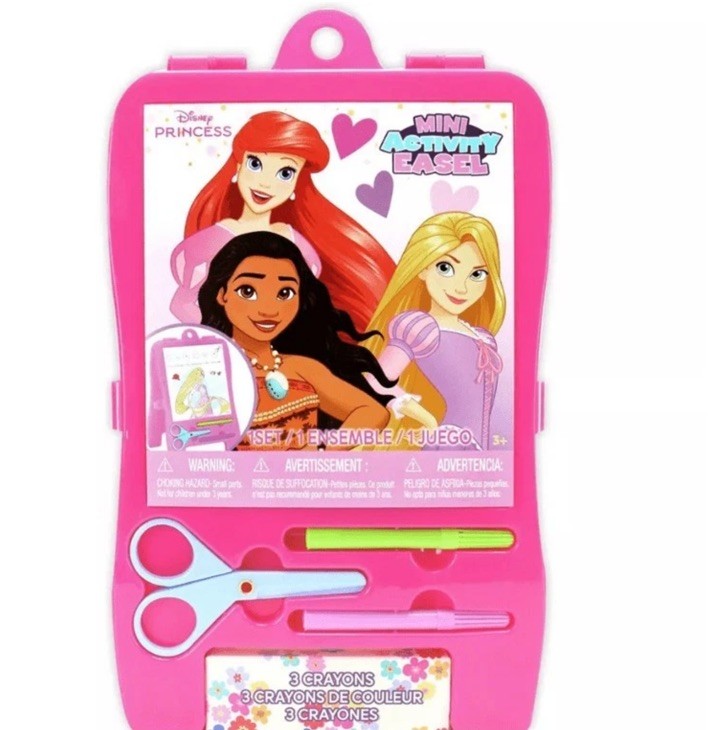 Disney Princesses MINI ACTIVITY EASEL Stickers Crayons Activity Book Easel