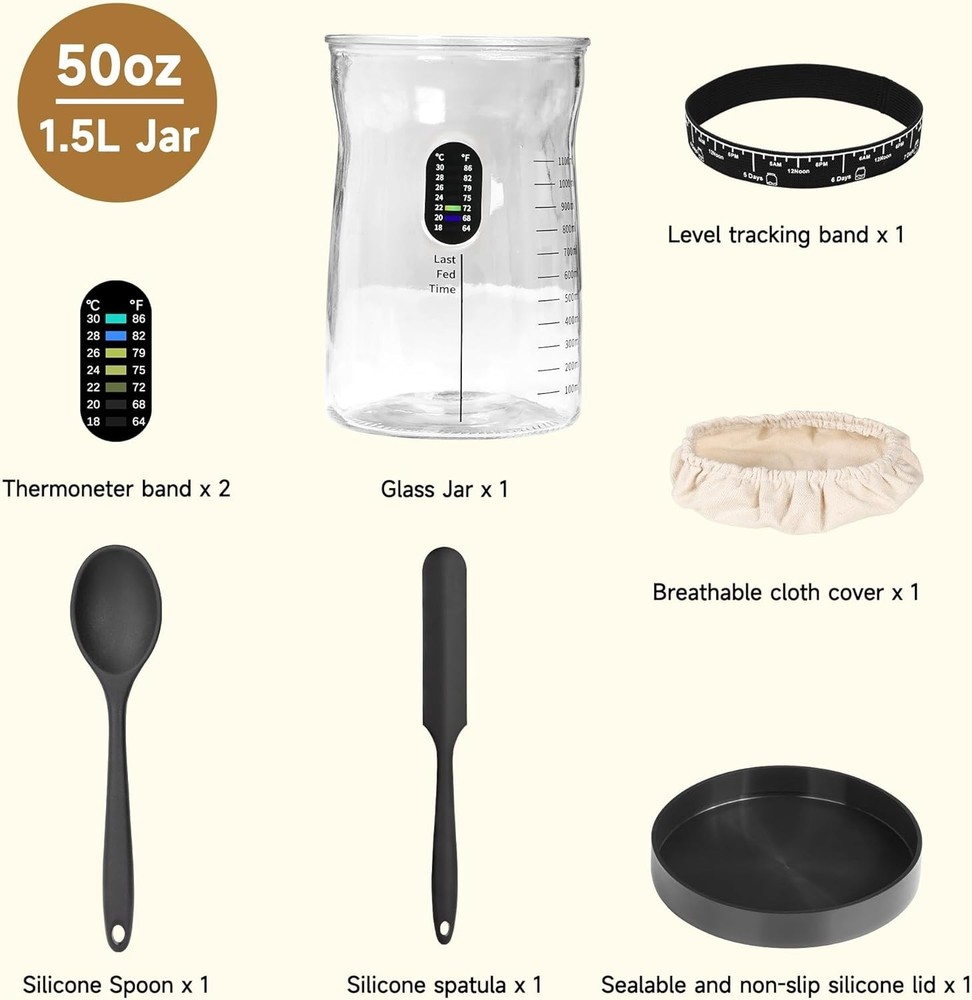 Multi-Functional 50 Oz Sourdough Starter Kit - Ideal for Bread Enthusiasts