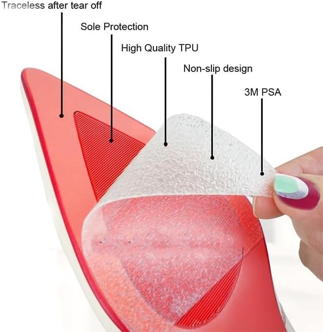 4 Pack - Premium Quality Sole Protector Shoe Crease Protector, Clear Self-Adh...