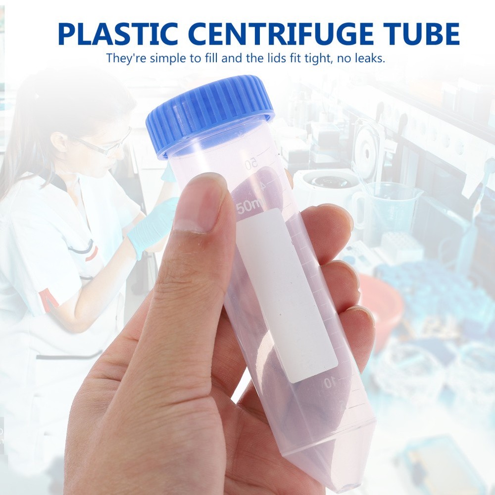 25pcs Centrifuges Tubes With Screw Caps - 50ml Plastic Clear Sample Storage