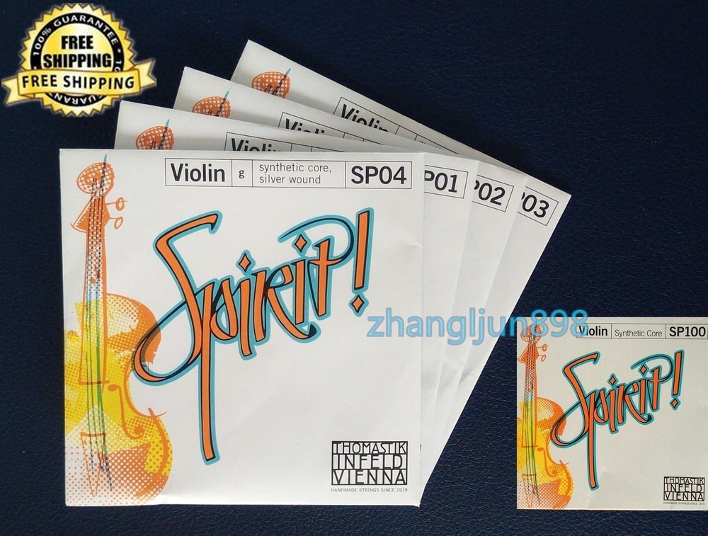 Full Set Thomastik Spirit SP100 Violin Strings 4/4 Removable E Made in Austria