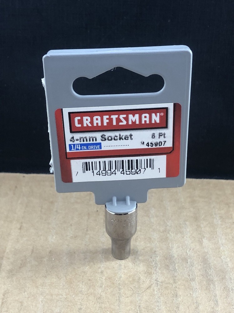 Craftsman 4-mm Socket, 6 Pt, 1/4” Drive, #45907 COMBINED SHIP $1 PER MULT