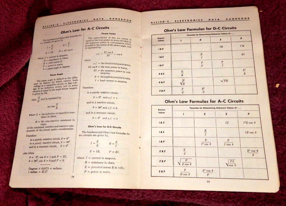Vintage 1956 Allied's Electronics Data Handbook