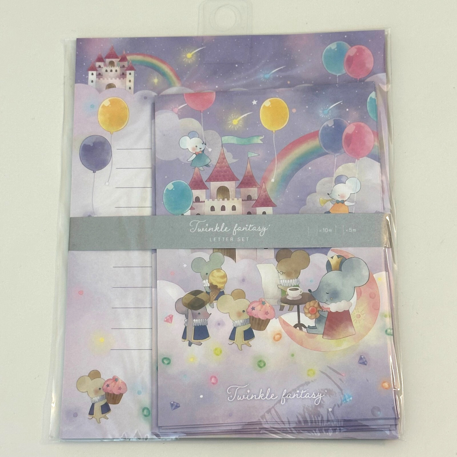Kyowa Twinkle Fantasy Letter Set Mouse Castle Rainbow / Made in Japan