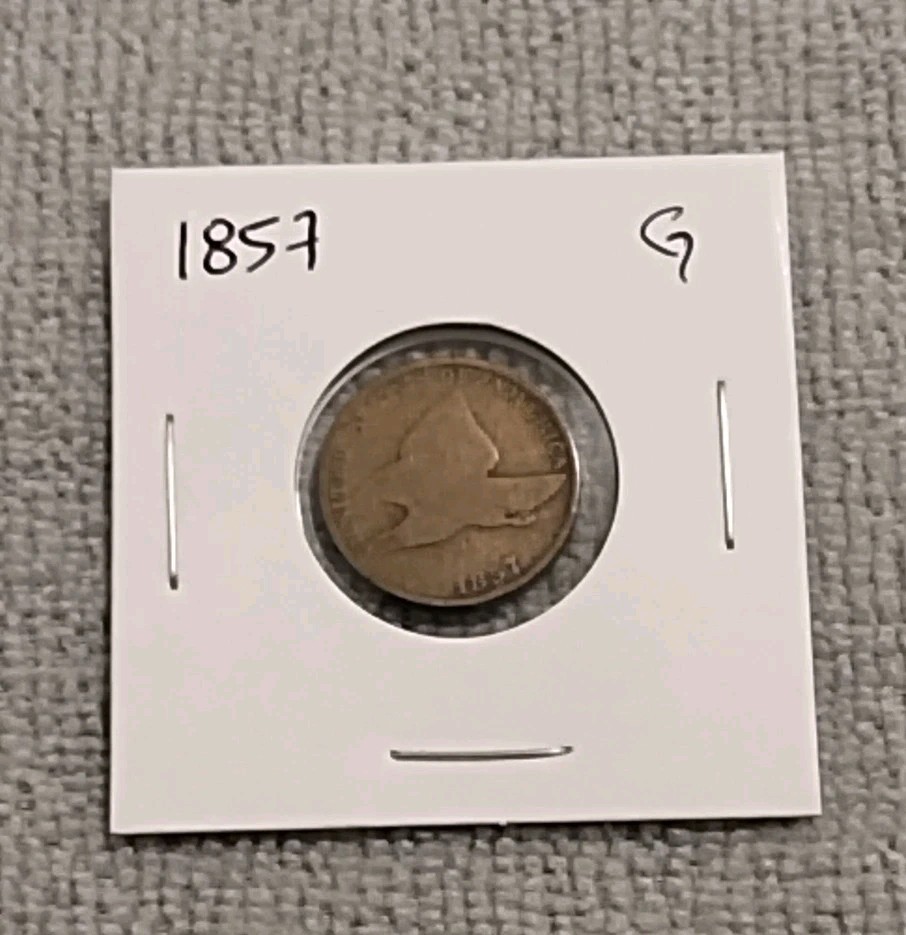 USA 1c~ One Cent~ Flying Eagle Cent 1857~* G~ Coin