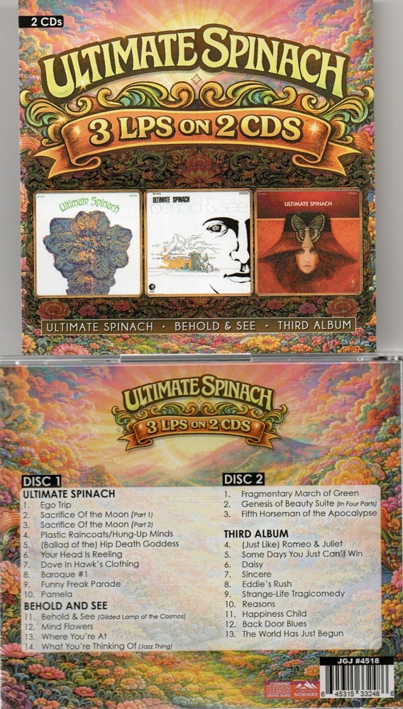 ULTIMATE SPINACH-3 LPS ON 2 CDS-COMPLETE RECORDINGS-NEW IMPORT