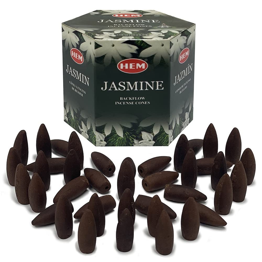 TRUMIRI Jasmine Backflow Incense Cones For Waterfall And Mat Bundle