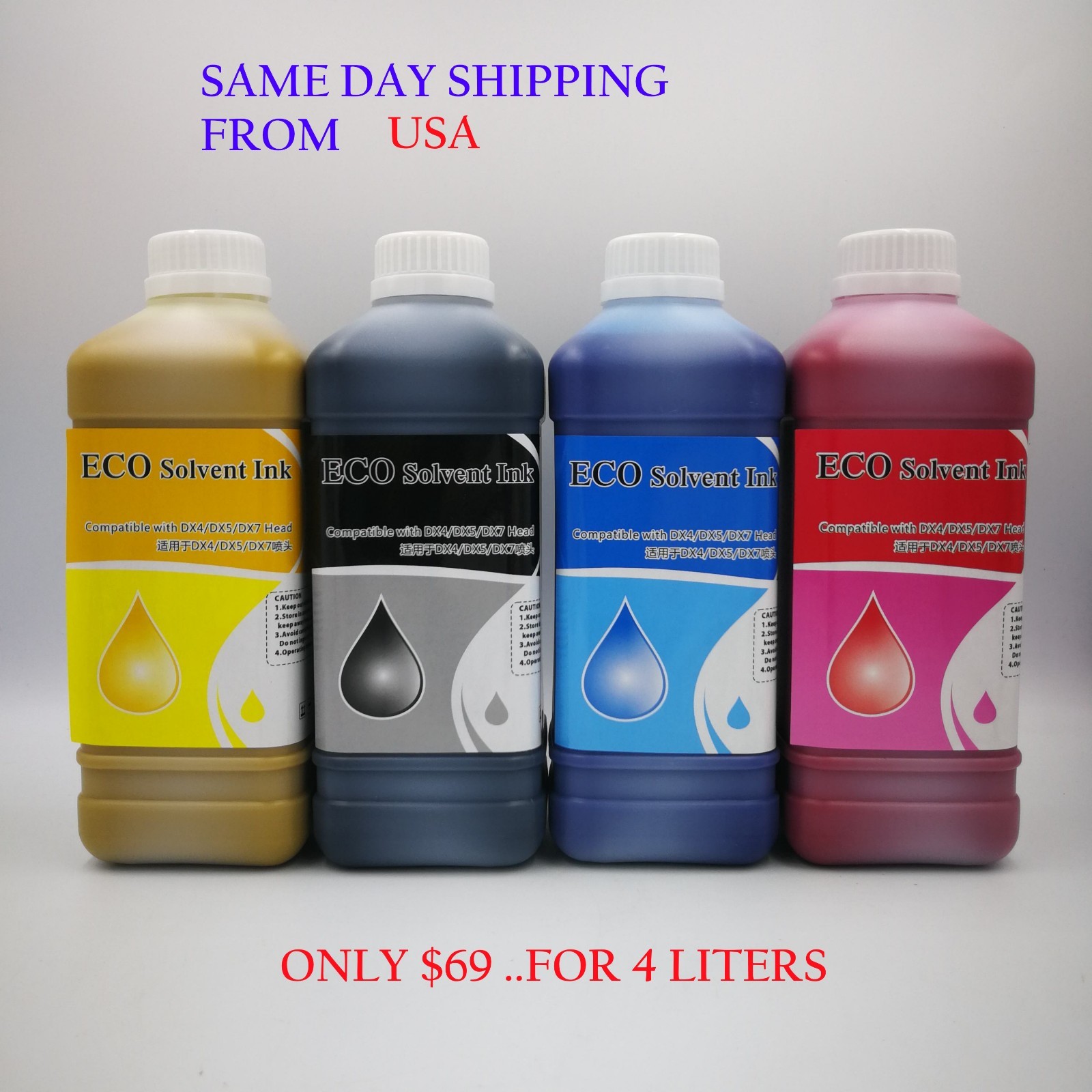4 Liters Eco Solvent Ink - for Roland Mutoh Mimaki DX4 DX5 DX6 DX7 DX8