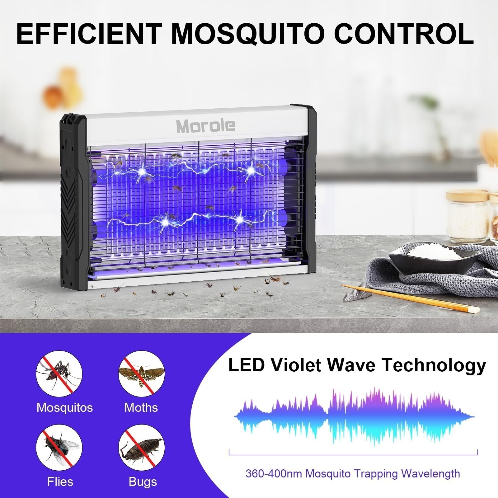 Electric Indoor Light Lawn Lamp Insect Killer Mosquito Zapper Bug Pest Fly Trap