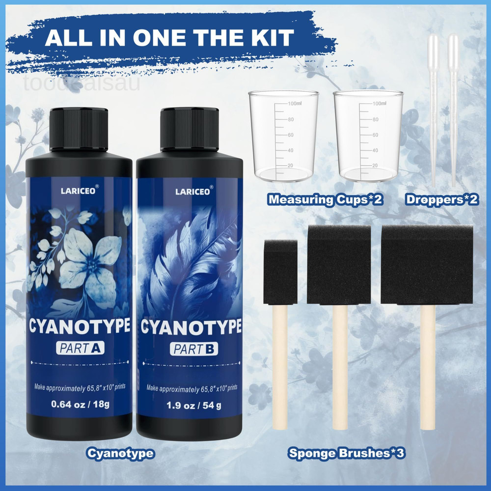 Cyanotype Solution Kit with 7 Tools, kit x 7 tools, Blue