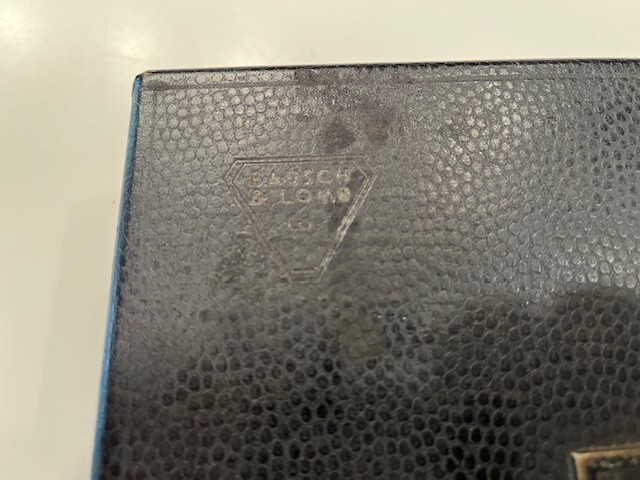 Circa 1920s Bausch & Lomb Optical Ophthalmoscope Box With Velvet Interior