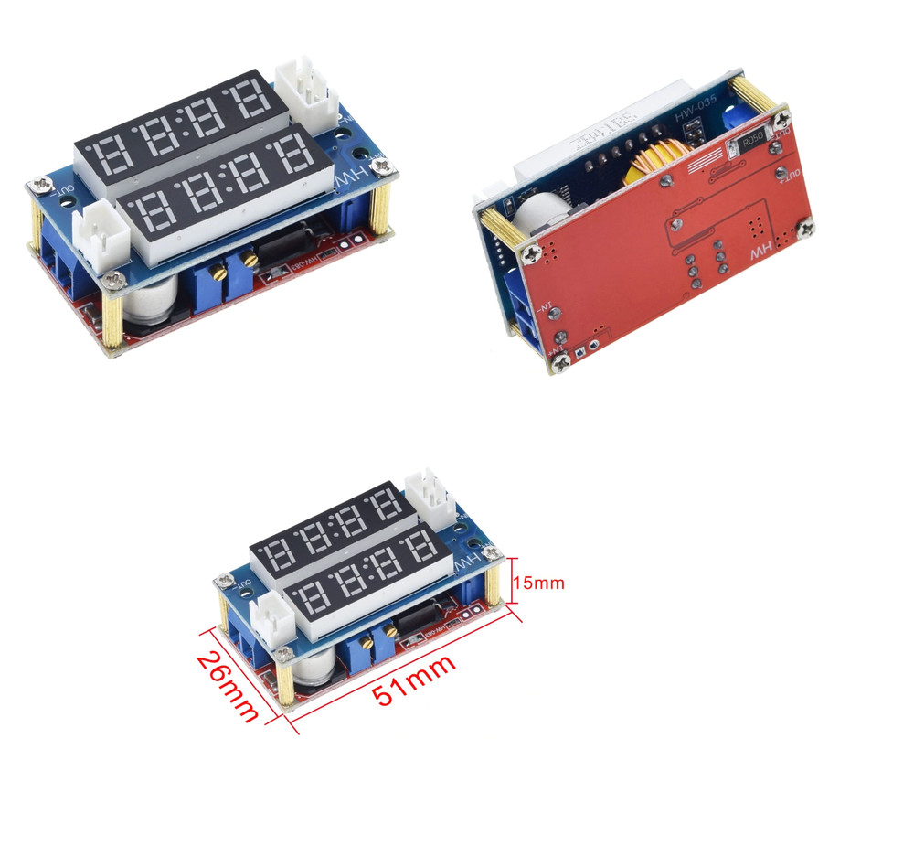 5A Adjustable Dual Colour CC/CV Display Step Down Moudul LED Panel Voltmeter