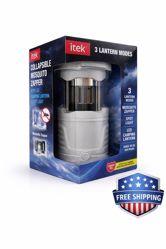 itek Mosquito Zapper Lantern LED Camping Light Portable Bug Zapper 3 Modes