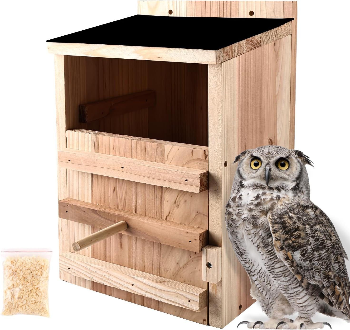 Owl House Premium Cedar Wood Screech & Barn Owl Nesting Box - Large Handmade Bir