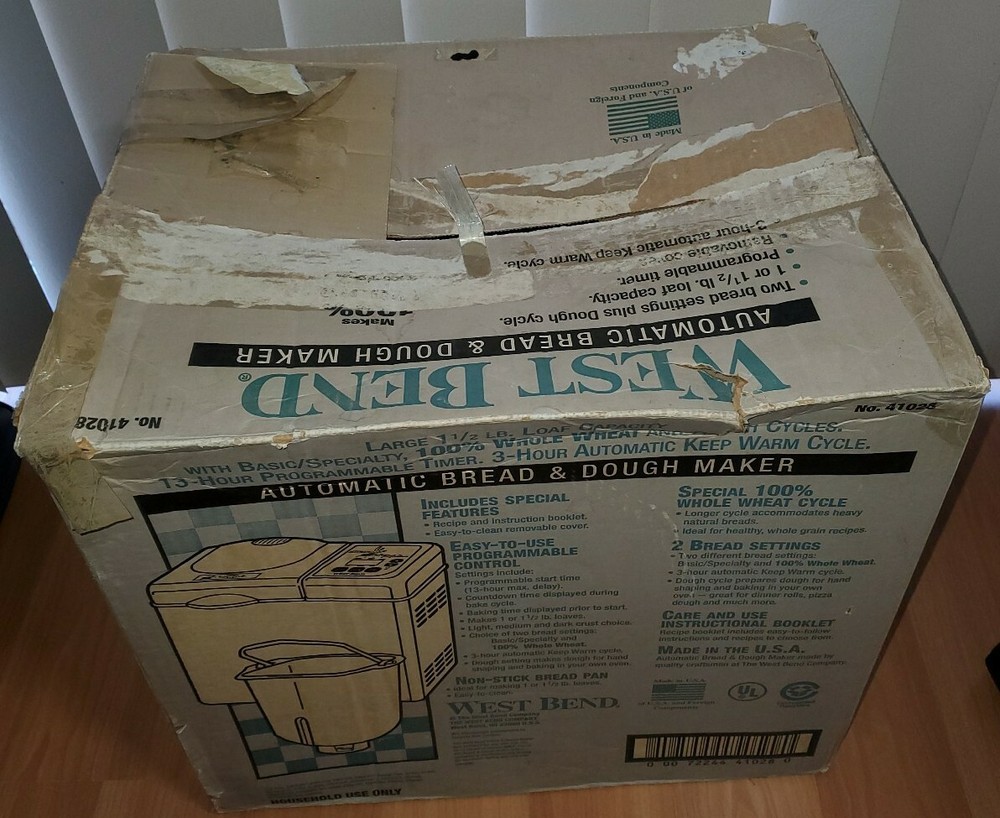 West Bend 41028 Automatic Bread & Dough Maker - Tested Works Perfectly!