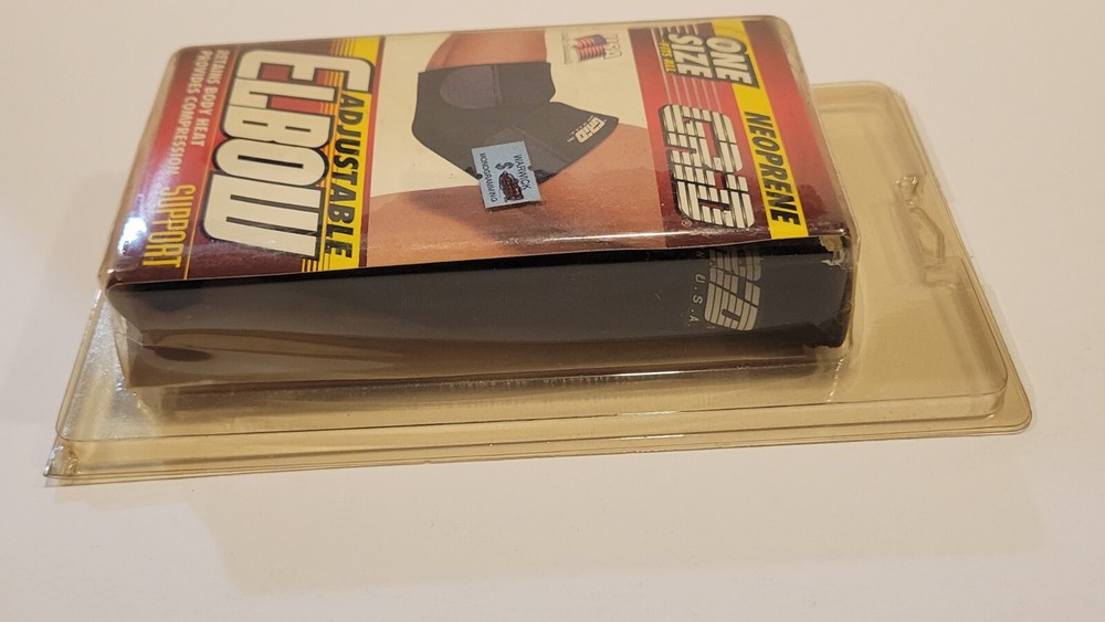 GRID Elbow Support Black One Size NOS Compression 2 strap 2x stitched 1988