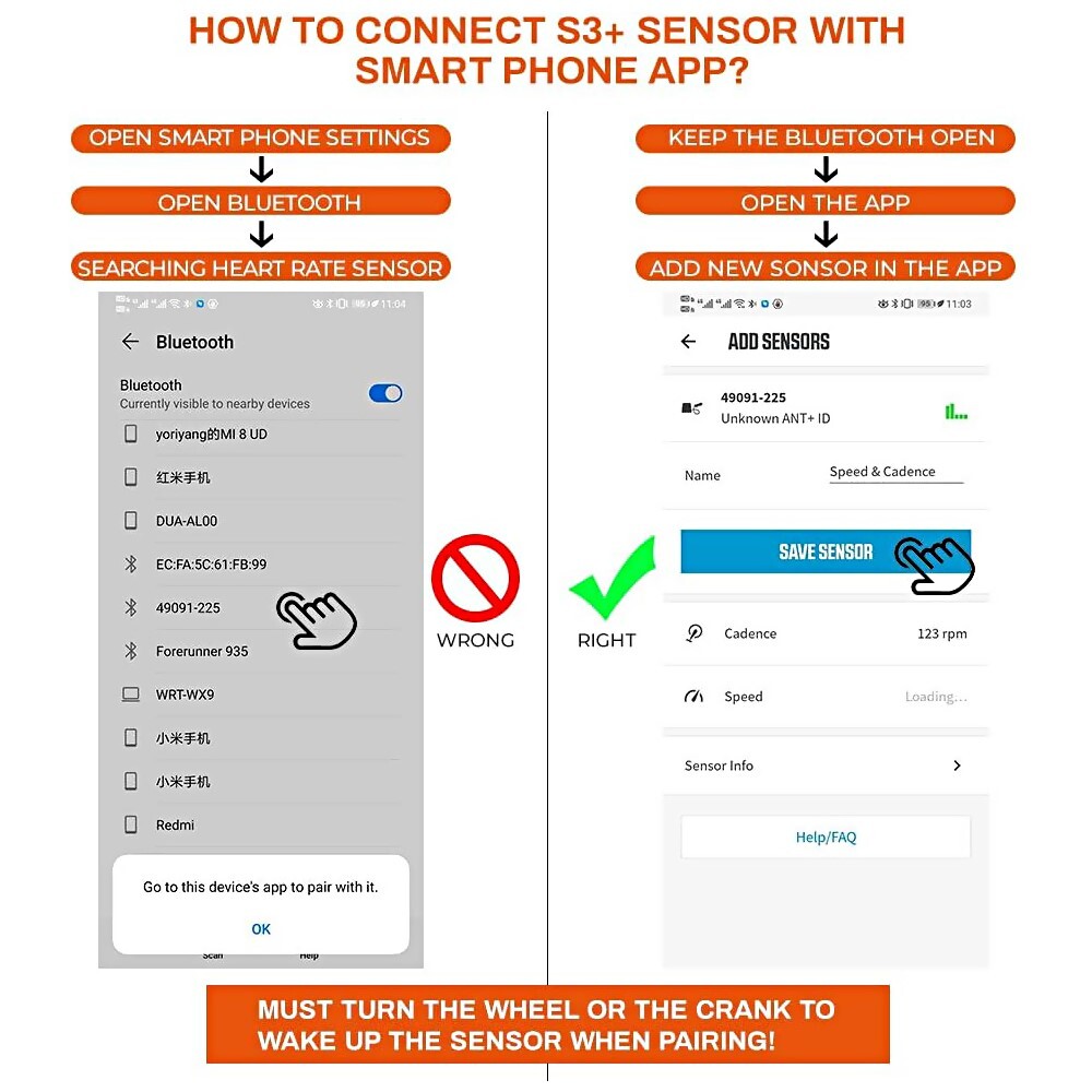 Portable Robust High-Performance Cadence Sensor for Bluetooth And Ant+ Dual-Mode