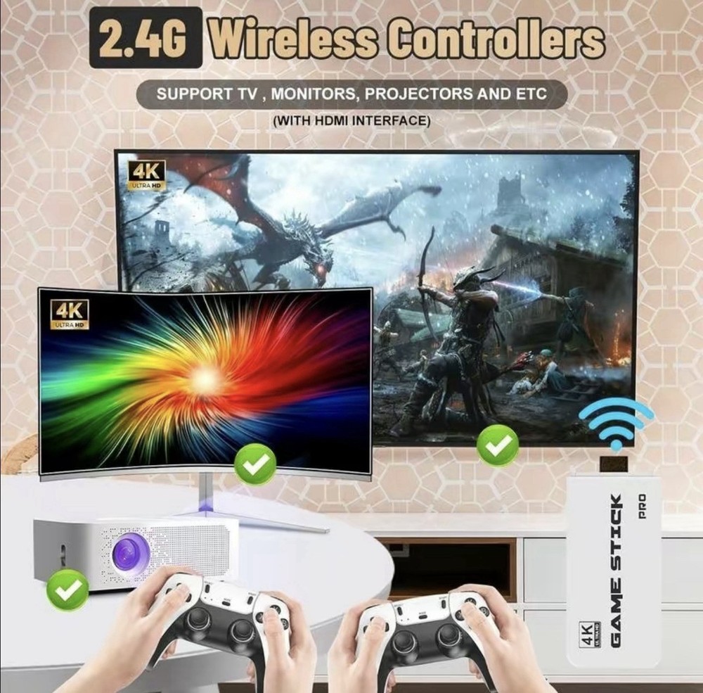 GameStick Game Stick Pro 4K HDMI Microconsole 128GB Wireless Controllers