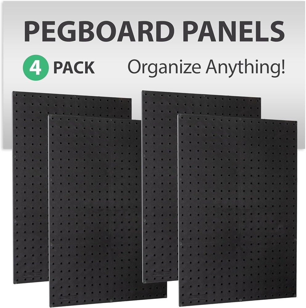 Plastic Pegboard Wall Organizer 24x16 in Panels Wall-Mounted Tool Storage