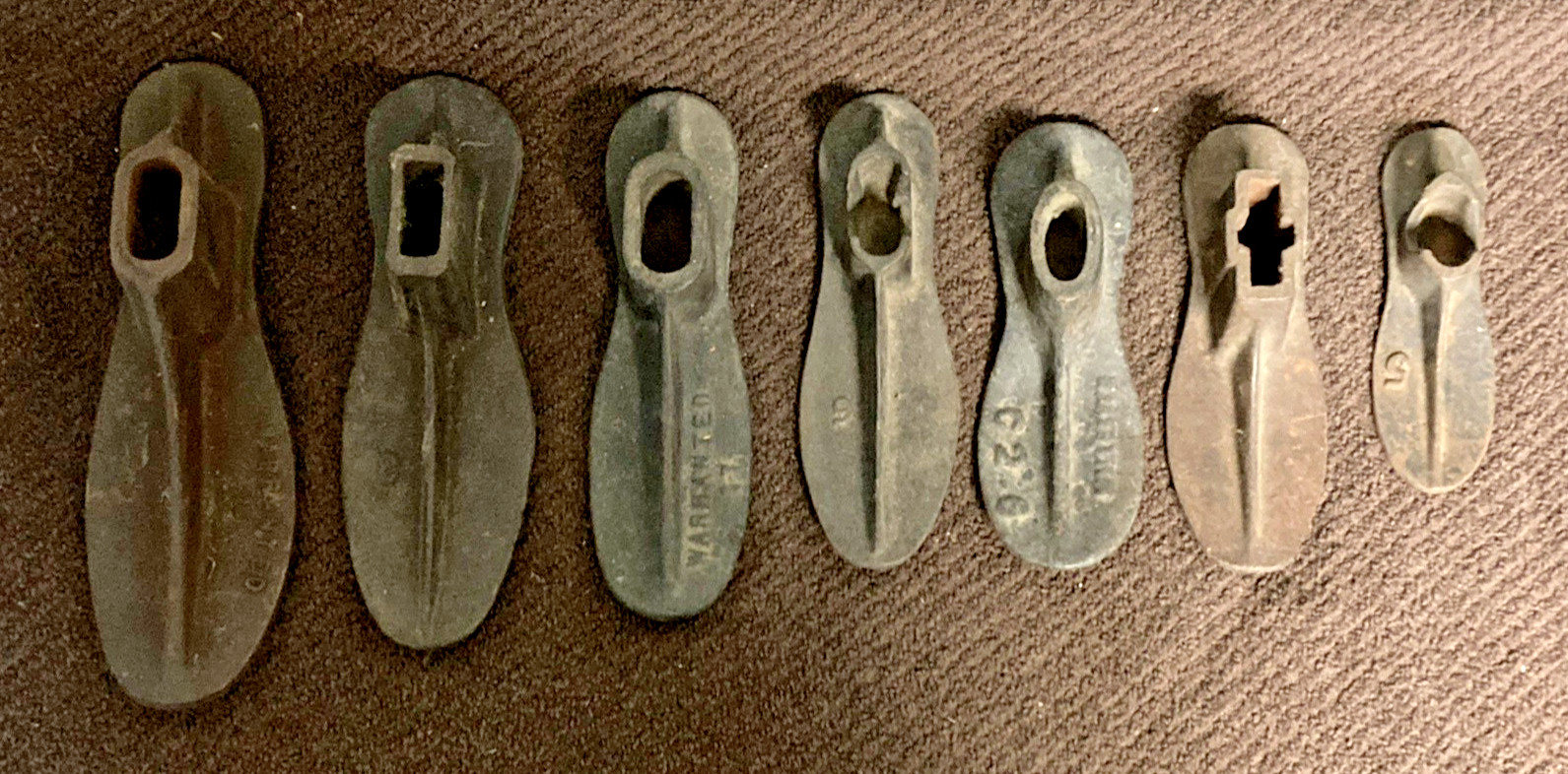 Vintage cast iron shoe lasts /molds - lot of 7