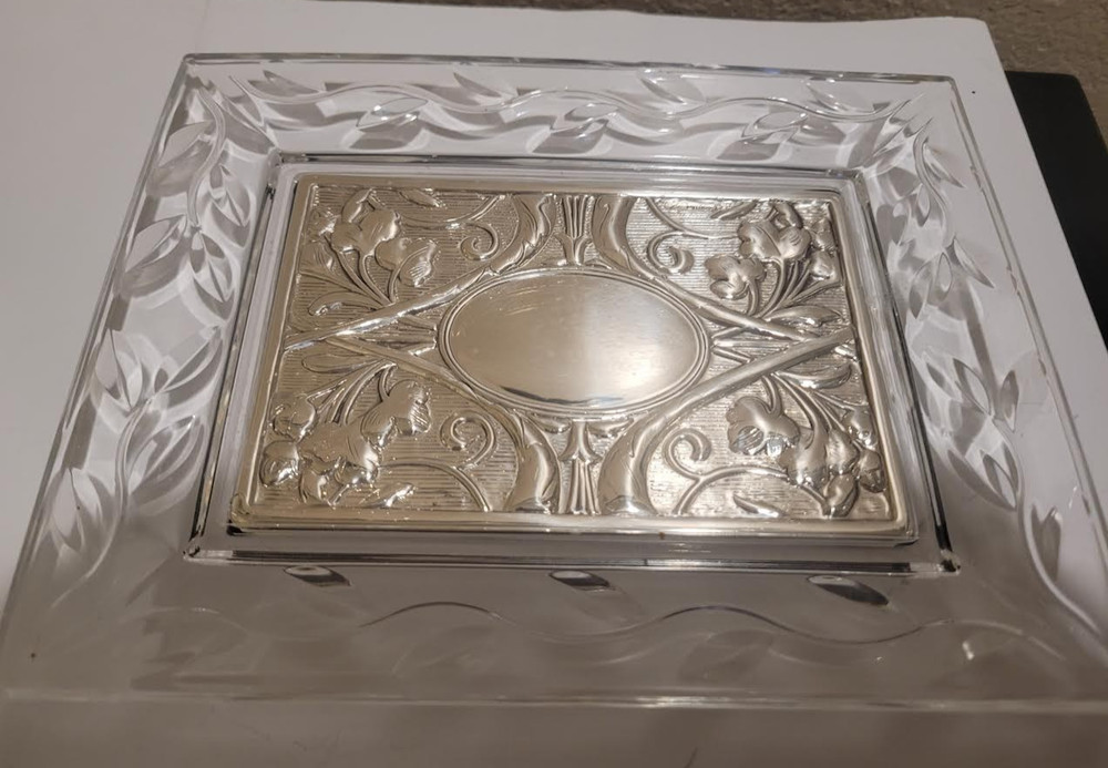 Hazorfim Sterling Silver and Crystal Dish