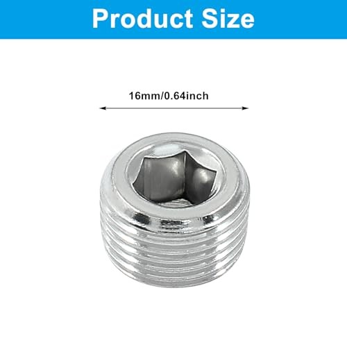 3 Pack 3/8" PT Male Inner Hex Head Thread Plug Pipe Fitting 304 Stainless