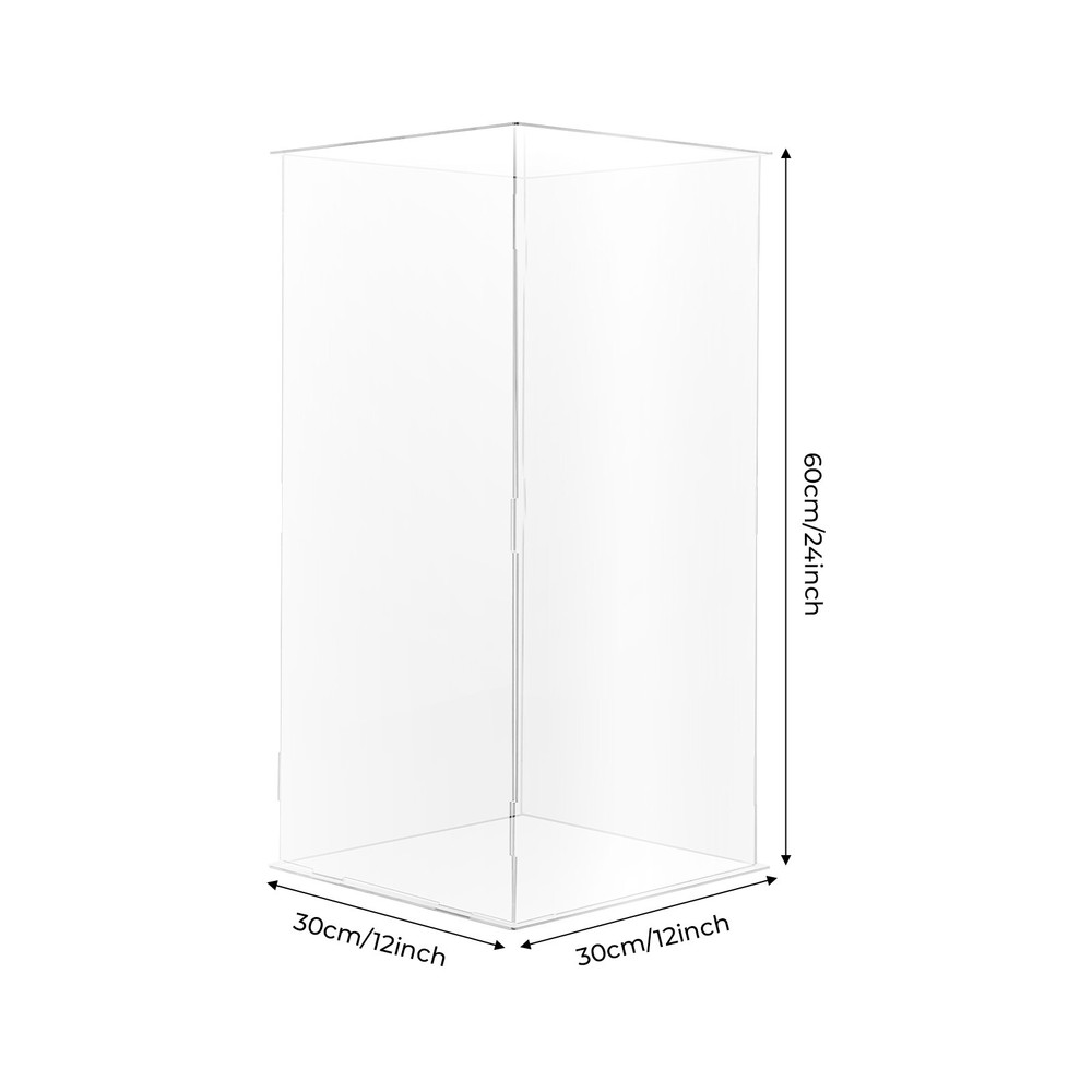 24" Large Acrylic Display Case Dustproof Clear Box Action Figures Case Organizer