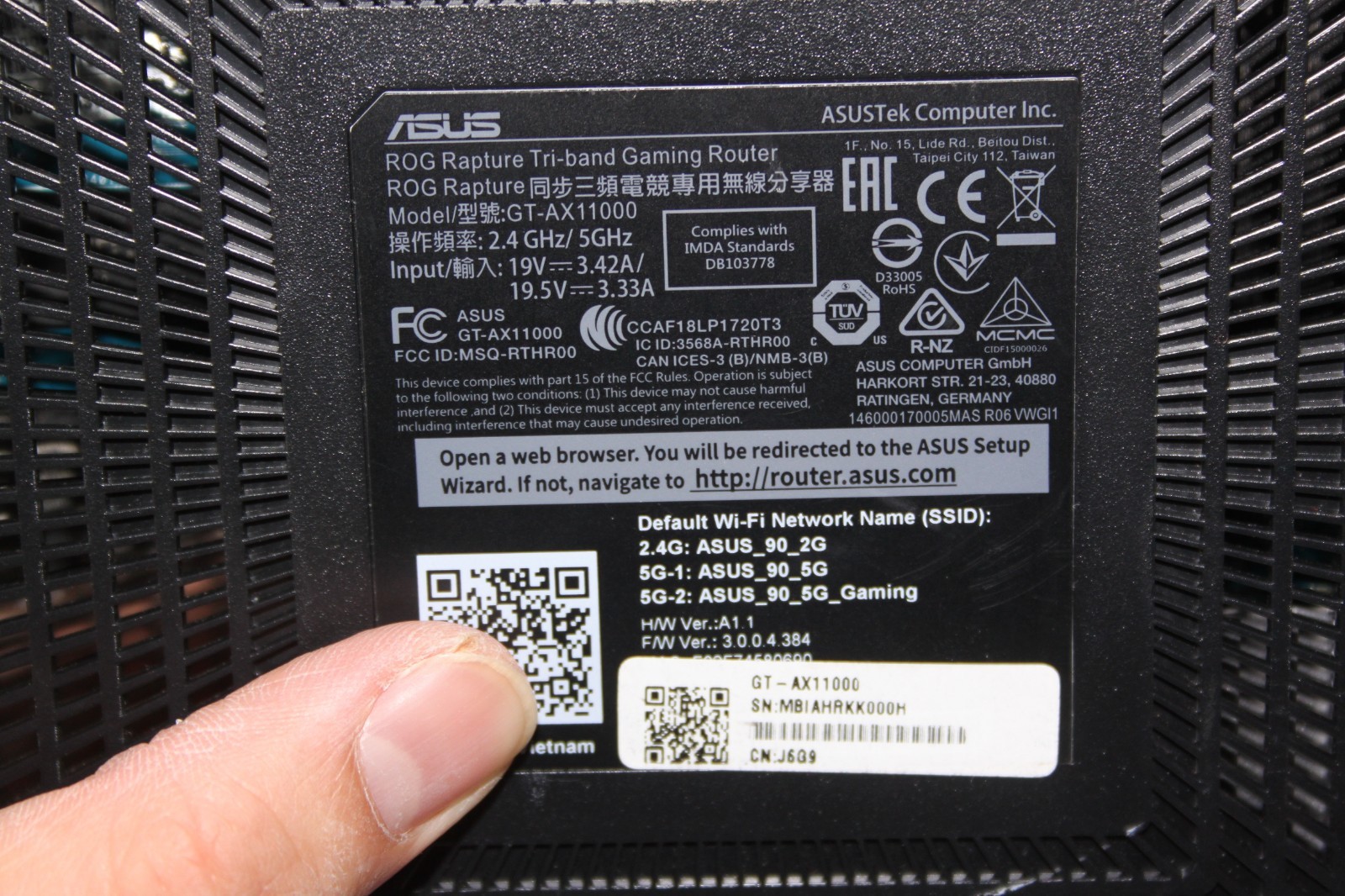 ASUS ROG Rapture AX11000 Tri Band Gigabit Wireless Router (GT-AX11000)