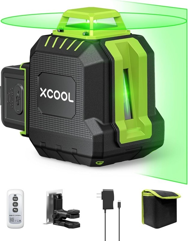 Brillaser 360° Green Laser Level, Rechargeable 98ft Self-Leveling Laser Level