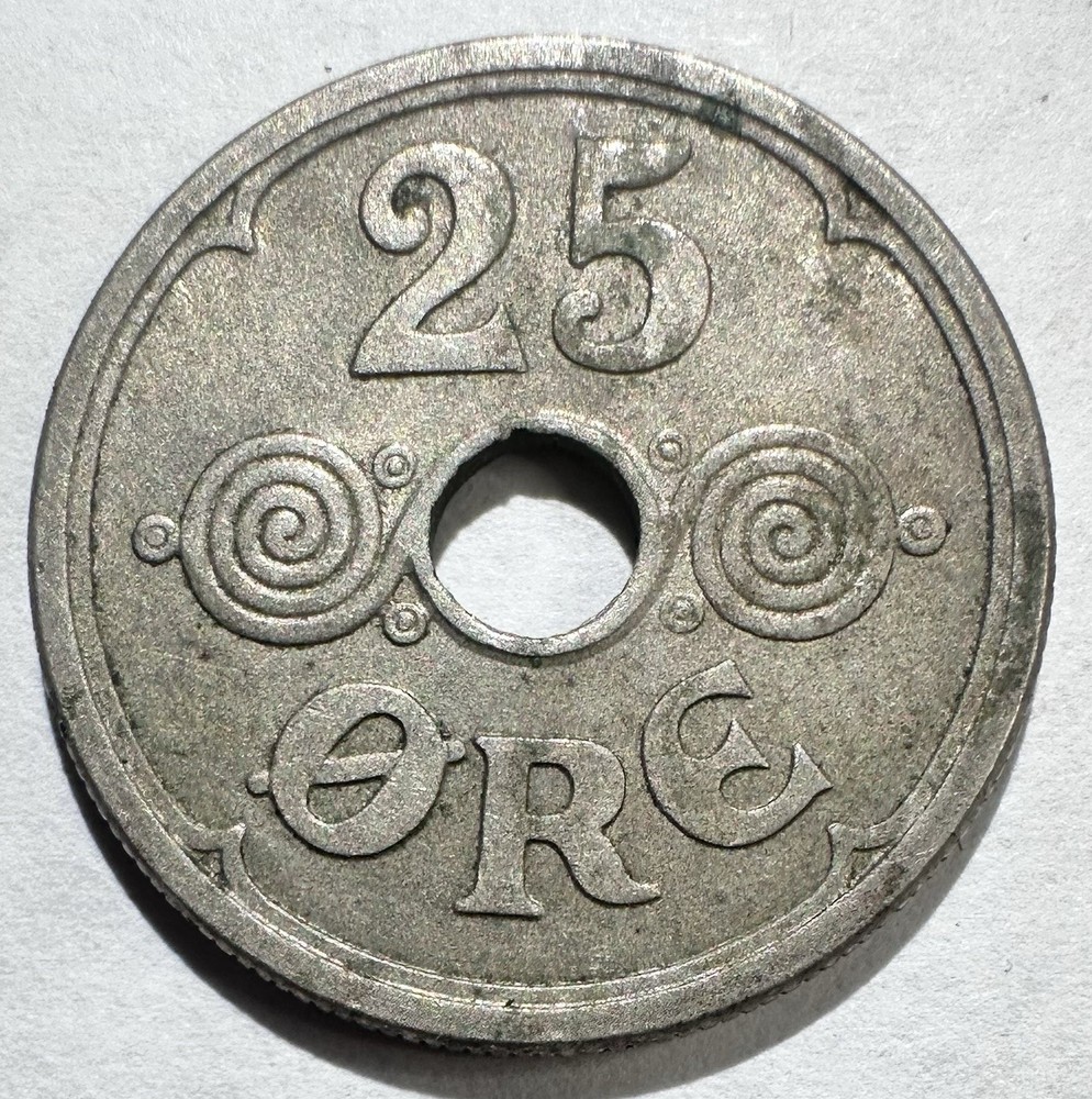 1924 Denmark 25 Ore, XF